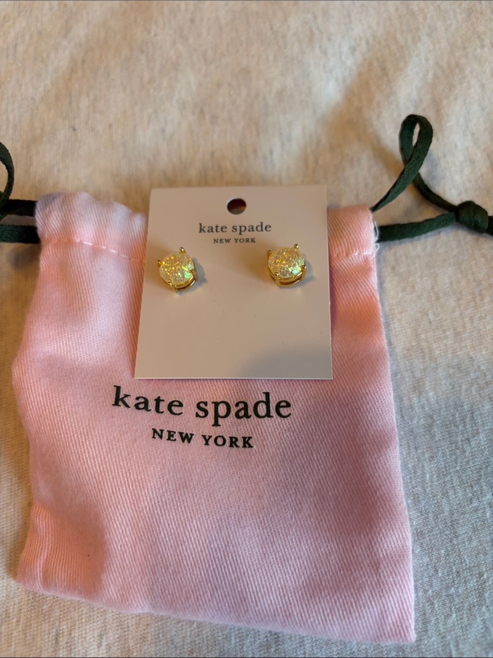 kate spade Pink Iridescent Glitter Stud Earrings